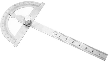 Règle De Rapporteur 0-180 Degrés En Acier Inoxydable Rapporteur Goniomètre Jauge De Recherche D'angle 15cm Règle(80 * 120mm)