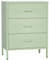 STEELSØN Metallschrank Atria, Kommode mit 3 Schubladen, Sideboard Wohnzimmer grün, Mehrzweckschrank, Schubladenschrank schmal Maße 80x60x38 (HxBxT)