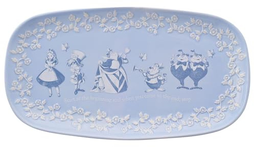 Disney Alice nel paese delle meraviglie - Piatto da portata in ceramica - Alice, Cappellaio Matto, coniglio bianco e regina rossa - Decorazione e articoli per la casa per feste in giardino Servire e