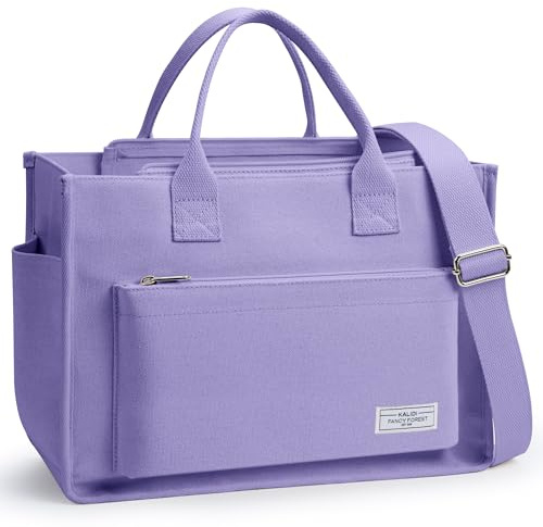 KALIDI Shopper Tasche Damen Groß Canvas Arbeitstasche Damen Handtasche Umhängetasche Crossbody Bag Tote Bag für Arbeit Büro Reisen Einkaufen Schule