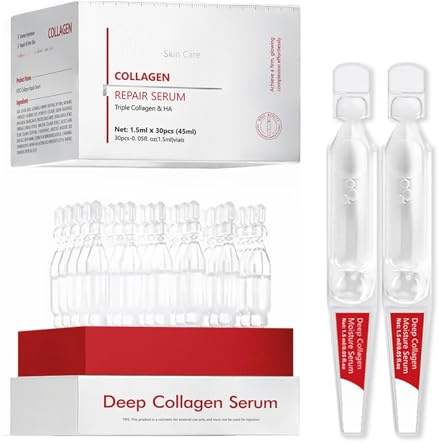 Sérum triple de colágeno y HA, suero antiedad para la cara, suero de colágeno profundo, viales ultra hidratantes, ampollas intensivas para mejorar la elasticidad y tonificar la piel