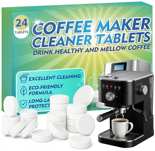 Tabletas de Limpieza para Máquinas de Café, Limpiador para Máquinas de Espresso y Cafetera, Descalcificador Mantenimiento, Eliminador de Aceite de Café, Compatible con la Mayoría de Máquinas