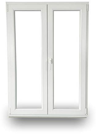 JeCo Kunststofftür Balkontür Stulptür - 2-Flügelig 2-Fach-Verglasung 60mm Bautiefe - BxH: 1800x2100mm Dreh Links - Dreh-Kipp Rechts