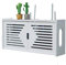 MNBVH Router-Wandregal, weiß, Aufbewahrungsbox für WLAN-Router, TV-Decoder, Aufbewahrungsbox für Wand, Router Storage Box, Holz-Plastik, A