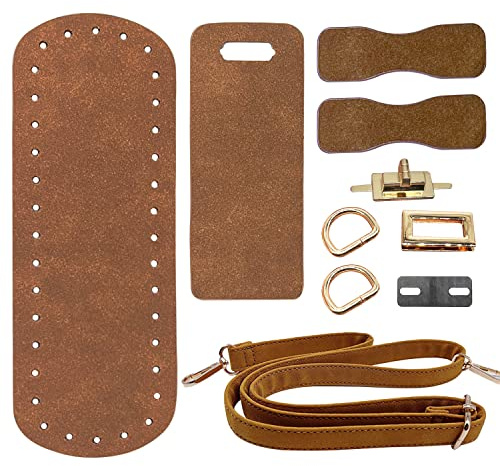 Yayatty Kit per La Realizzazione di Zaini in Pelle PU Set per Maglieria Fai Da Te Borsa in Pelle PU Set per Maglieria per Borsa DIY Knitting Crochet Borsa Borse Fai da Te Accessori, Caffè