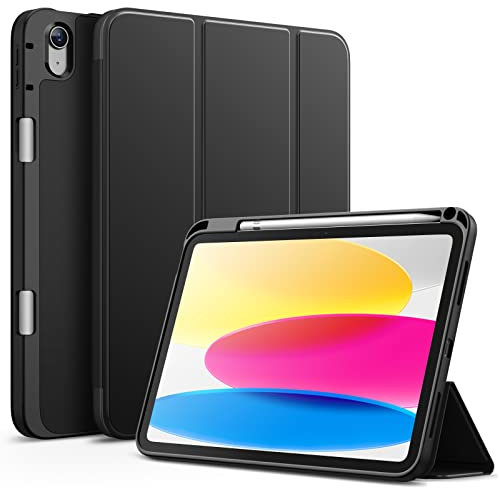 JETech Case for iPad (A16) 11th/10th Generation (2025/2022) with Pencil Holder, Slim Tablet Cover with Soft TPU Back, Auto Wake/Sleep (Black)