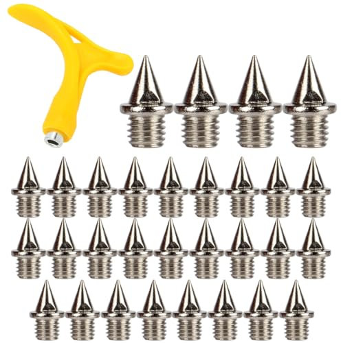MWUMRCM Clavos de Pista, 30 Piezas de Repuesto de Clavos Añade un Extractor de Clavos de Atletismo Zapatos de Pista Clavos para Zapatillas de Correr con 1 Llave de Clavos