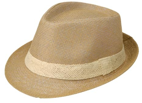 IBLUELOVER Men Fedora Trilby Straw Hat Vintage Cowboy Panama Hat Western Cowgirl Bush Cap Folding Sun Protection Visor for Men Women,56-58cm Khaki