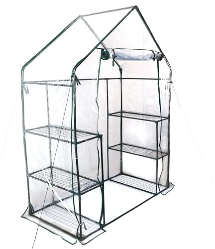 DIVCHI 3 Tier Walk In Greenhouse for Indoor & Outdoor Use | Durable Steel Frame | Clear PVC Cover | Ideal for Growing Vegetables, Flowers, Herbs, and Seedlings