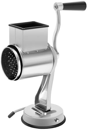 Rallador de tambor de acero inoxidable con 5 tambores intercambiables, cortador profesional de verduras y rallador de patatas, triturador multifunción de acero inoxidable, rallador manual de cocina