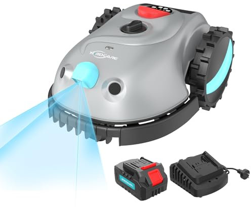 YARDCARE V100 Mähroboter ohne Begrenzungskabel, mit Vision Navigation, 150 Hinderniserkennung, Rasenroboter bis zu 150 m², Akku Rasenmäher Roboter mit Graskamm, Ersatzklingen