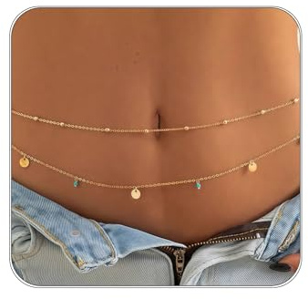 Goldene Hüftkette für Damen – Bauchkette Resistente al agua joyería corporal para playa accesorio de mujer Bauchkette Gold