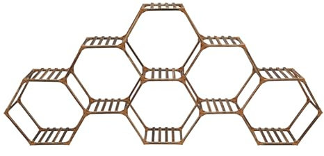 Ecoggeder Soporte para plantas de madera, estantería para flores, soporte hexagonal para flores, 11 niveles, banco de flores, escalera, 231 x 25 x 97 cm, para balcón, salón, terraza