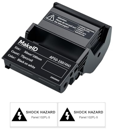 MakeID EP53 Étiquettes PET Toutes Conditions pour câbles et fils intérieurs/extérieurs, étiquetage DataCom – pour étiqueteuse industrielle portable EP53, 50 mm*100 mm