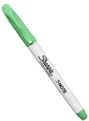 Sharpie S‑Note Creative Marker - Highlighter Chisel Tip Sea Green Ink | Water-Based Pastel Marker | Dual-End for Highlighting, Drawing, Journaling & More | Single Count