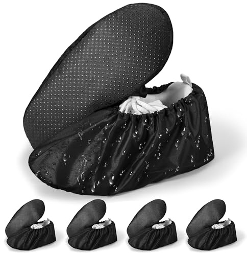 Yokuni 5 Paires Surchaussures Lavables et Réutilisables - Couvre Chaussure Imperméable et Antidérapant pour Intérieur, Protection Sol Maison, Alternative Durable aux Surchaussures Jetables