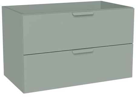 Vente-unique - Armario para lavabo Avoreli -L 80 cm x 45,5 cm x 50 cm, madera aglomerada, color verde almendra