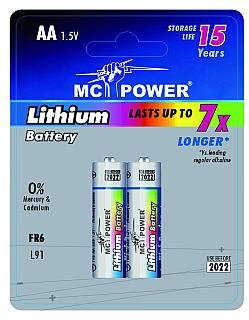 Mignon-Batterie CAMELION Lithium 1,5V, Typ AA, 2er-Blister