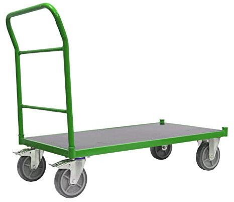 Profi Plattformwagen 500 kg mit XL Ladefläche 119x 59 cm Feststellbremsen Transportwagen Handwagen Magazinwagen Wagen Kommissionierwagen