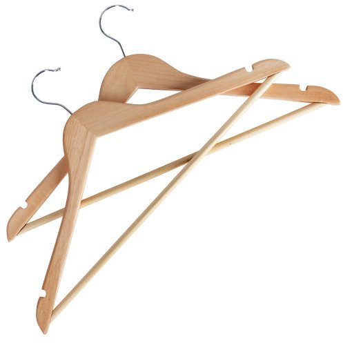 Jago® Bügel aus Holz - inkl. Hosensteg und Schlaufenkerben, Haken 360 Grad drehbar, im 30er, 50er oder 100er Set - Kleiderbügel, Holzkleiderbügel, Garderobenbügel, Wäschebügel