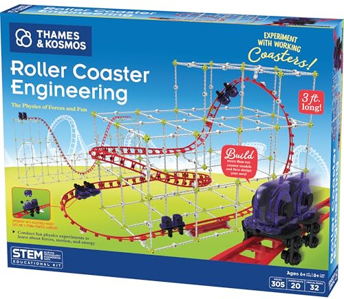 Thames & Kosmos Roller Coaster Engineering Kit | STEM Toys for Kids Age 6+ | Educational Science Experiment Kit | Build & Learn Physics, Force & Motion | Fun for Boys & Girls | Perfect for Gifting