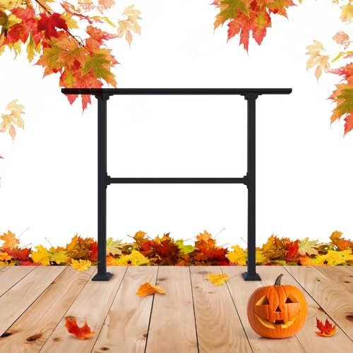 CR Fence & Rail Horizontal Metal Deck Railing, 4ft Wide Residential Handrail, 40-Inch Tall Black Straight Railing for Decks, Patios, and Flat Surfaces