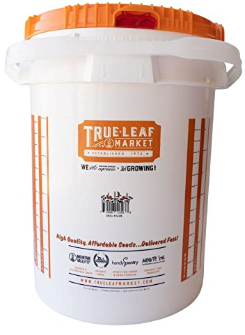 Mountain Valley Seed Company 5 Gallon Gardening Bucket with Ratcheting Lid - HDPE, Food Grade, BPA Free