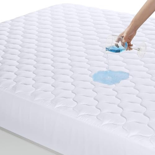 Utopia Bedding Protector de Colchón Impermeable 90x190 cm, Funda Protectora para Cama, Resistente al Agua (Blanco)