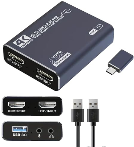 dobestyou 4K Capture Card Grey for Streaming, Recording & Gaming â Video Capture Device with USB 3.0, 1080p 60fps, Plug & Play,Zero Latency for PS5, Xbox, Switch, OBS, PC, Mac
