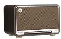 Edifier D32 Retro Tabletop Wireless Speaker, Bluetooth v5.3 & AirPlay2, USB-C & AUX, 11h Playtime, Hi-Res Audio & Wireless Certified, 2.1 Acoustic Architecture, Black Walnut