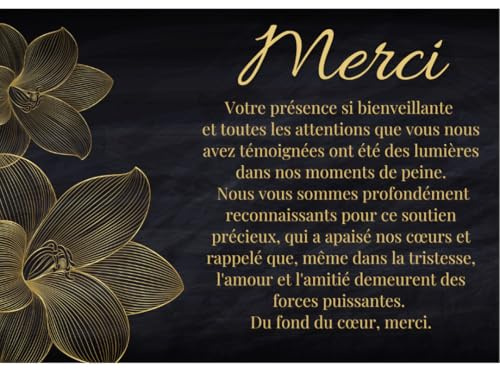 Amour Éternel Lot de 20 Cartes de Remerciement Décès avec Enveloppes – Carte Remerciement Condoléances Deuil Obsèques Enterrement – Papier Premium 350 g – Design Sobre Élégant (Lot de 20)