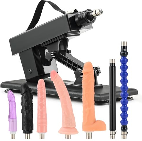 SENSUA Macchina per Sesso Automatica con 5 Dildo 2 Barre di Estensione e Ventosa per Uomini e Donne Giocattoli Erotiici per Adulti Macchina dell'Amore per Massaggio Anale Vaginale Masturbazione