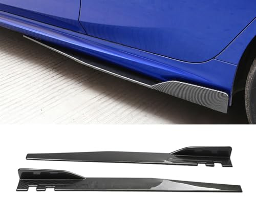 NXCJSHUIH Alettoni Laterali per Ford Puma 2019 2020 2021 2022 2023 2024, Splitter Estensione Minigonne Laterali AntiGraffio Accessori Auto,Bright Carbon Fibre