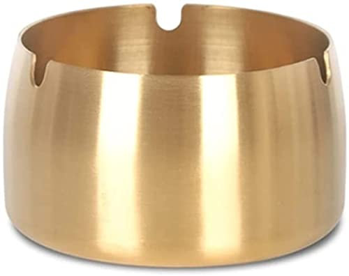 Cendrier Cendrier rond en acier inoxydable cendrier sans couvercle grande capacité cigarette cendrier adapté à la décoration de bureau à domicile Cendriers De Table(B)