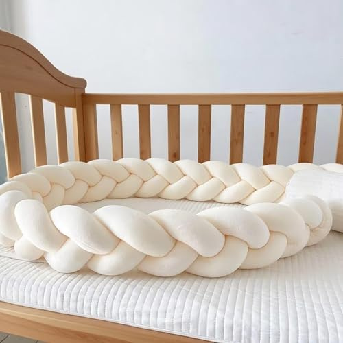 GYCS Trenza Almohada De Serpiente De Nudo, Parachoques Almohada, Alfombra Anticolisión para Cama, Suave Tejido A Mano Hilos, Cojines Infantiles, para El Hogar, Dormitorio, Sofá, Cama,A02,200cm