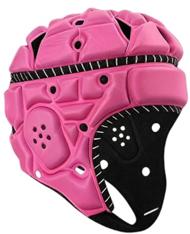 Jiuvaso Casco da Rugby per Adulti, Leggero, Morbido, Regolabile, con Imbottitura, Casco da Rugby, da Football per Portiere, Cappello da Regalo, Flag Football, Rosa