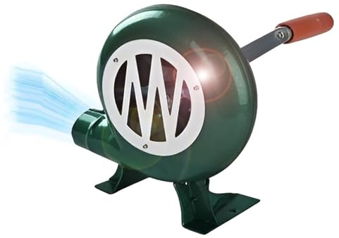 JOUFNING Forgeron Manuel Forge Souffleur - Ventilateur Iron Gear Popcorn Fan, Briquets À Charbon BBQ, pour Camping/Pique-Nique/activités De Plein Air, Grand Gril Accessoires(300W)