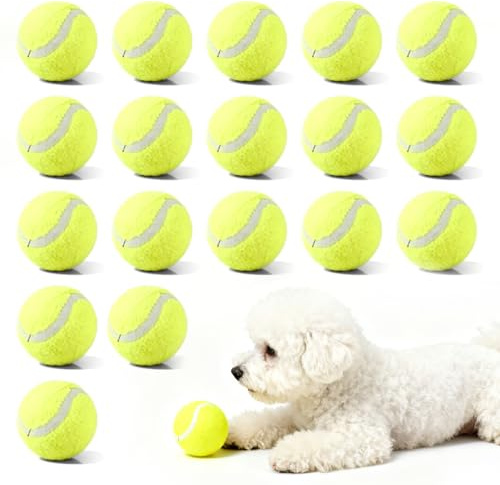 BYZESTY 18 Pièces Balles De Tennis Balle De Tennis Balles De Tennis D'entraînement Balle Tennis Chien Tennis Balls Balles Tennis pour Chien pour Compétition, Entraînement, Jouets, Débutants