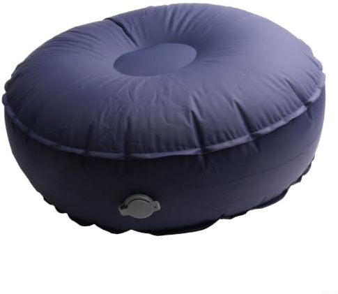 Cojín inflable de equilibrio para yoga y pilates, reposapiés de inflado rápido con válvula de aire, nailon 40D para material TPU, azul oscuro (azul oscuro)