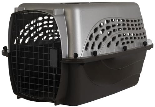 Petmate Dog Crates for Small Dogs & Cat Carriers, Two-Door Plastic Pet Kennel, Top & Front Loading, Made in USA, 24 For Pets Up To 15 lb, Pearl Tan