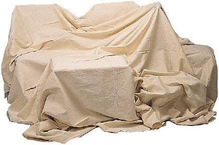 Cotton Dust Sheets for Painting & Decorating | Paint Sheets | Drop Cloth | Painting & Paint Cover Sheets | Dust Sheets for Furniture | Washable and Reusable | (Cotton, 12ft x 12ft - 3.5m x 3.5m)