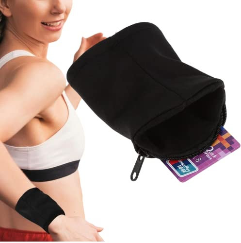 Handgelenkgeldbörse Sportarmband Mit Geldbörse, Schweißband Handgelenk Schwarz, Schweißabsorbierend Und Atmungsaktiv Armband Tasche, Verhindert Das Verlust Von Sachen 03