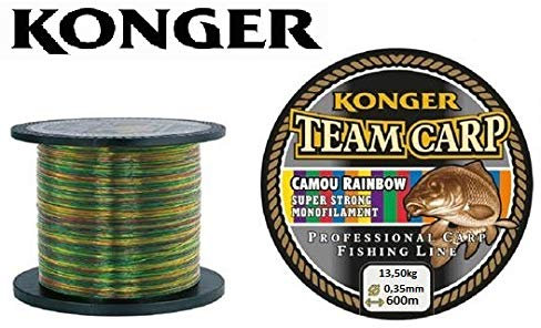 Angelschnur Konger Team Carp Camou Rainbow 600m Spule Monofile Karpfen Schnur (0,35mm / 13,50kg)