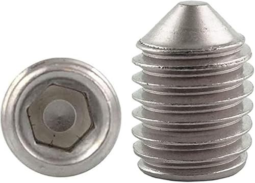 25 Stück - M 6x6 - Gewindestifte Edelstahl A2 / V2A Madenschrauben Wurmschrauben m. Spitze DIN 914 ISO 4027 6 mm DewTec