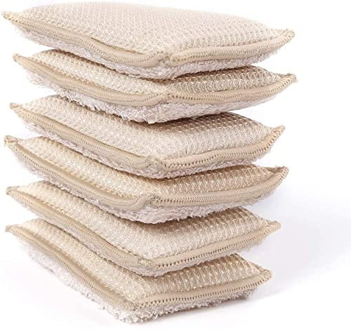 TOMYEER Mikrofaser Reinigungsschwamm & Scheuerschwamm Magische Radiergummis Schwamm Küchenschwamm Schrubber Bürste 6 Stück