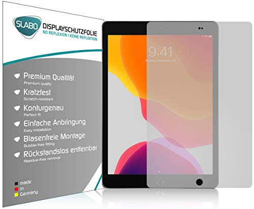 Slabo 2 x protector de pantalla compatible con iPad 10.2 (7. Gen. | 2019) | iPad 10.2 (8. Gen. | 2020) | iPad 10.2 (9. Gen. | 2021) lámina protectora de pantalla No Reflexion | No Reflexiones MATE