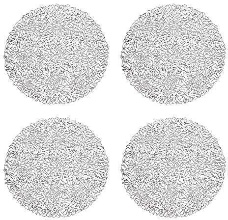 GLOBALDREAM Redondos Salvamanteles, 4 Piezas Manteles Individuales Mantel Individual Tapetes para Mesa de Comedor Kitchen Placemat (Oro, 38cm)