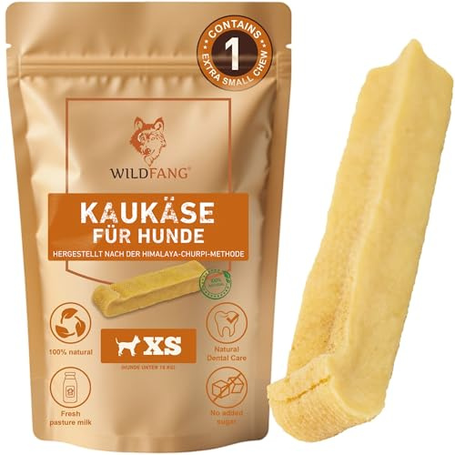 Wildfang® Hartkäse Kaukäse für Hunde XS (ca. 28 g) für Hunde bis 10 kg – Kauspielzeug Hund aus Hartkäse, Härte wie Himalayan Yak Chews, Churpi-Käse-Sticks, Welpensnacks & Trainingssnacks, 1er Pack