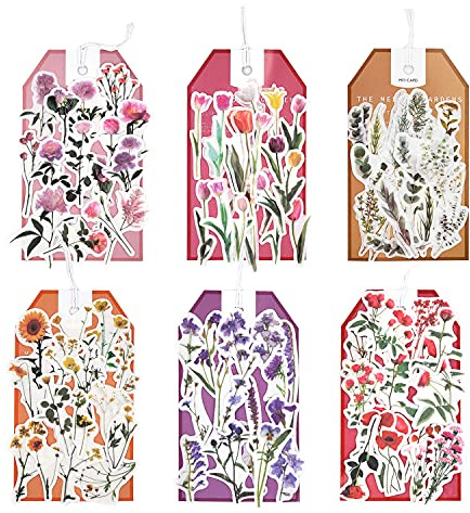 7 förpackningar Scrapbooking-klistermärken Washi-klistermärken Flower Sticker Dekoration Sticker Planner Stickers för anteckningsbok, dagbok, album, tidskrifter, DIY konst 315 ark (Blossom)