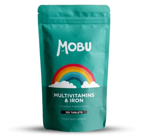 Multivitamin & Iron 120 Tablets for Men & Women | Vitamin B, C, D, E and Iron | Immune Support & Daily Wellbeing Multivitamins | Vegan | MOBU UK